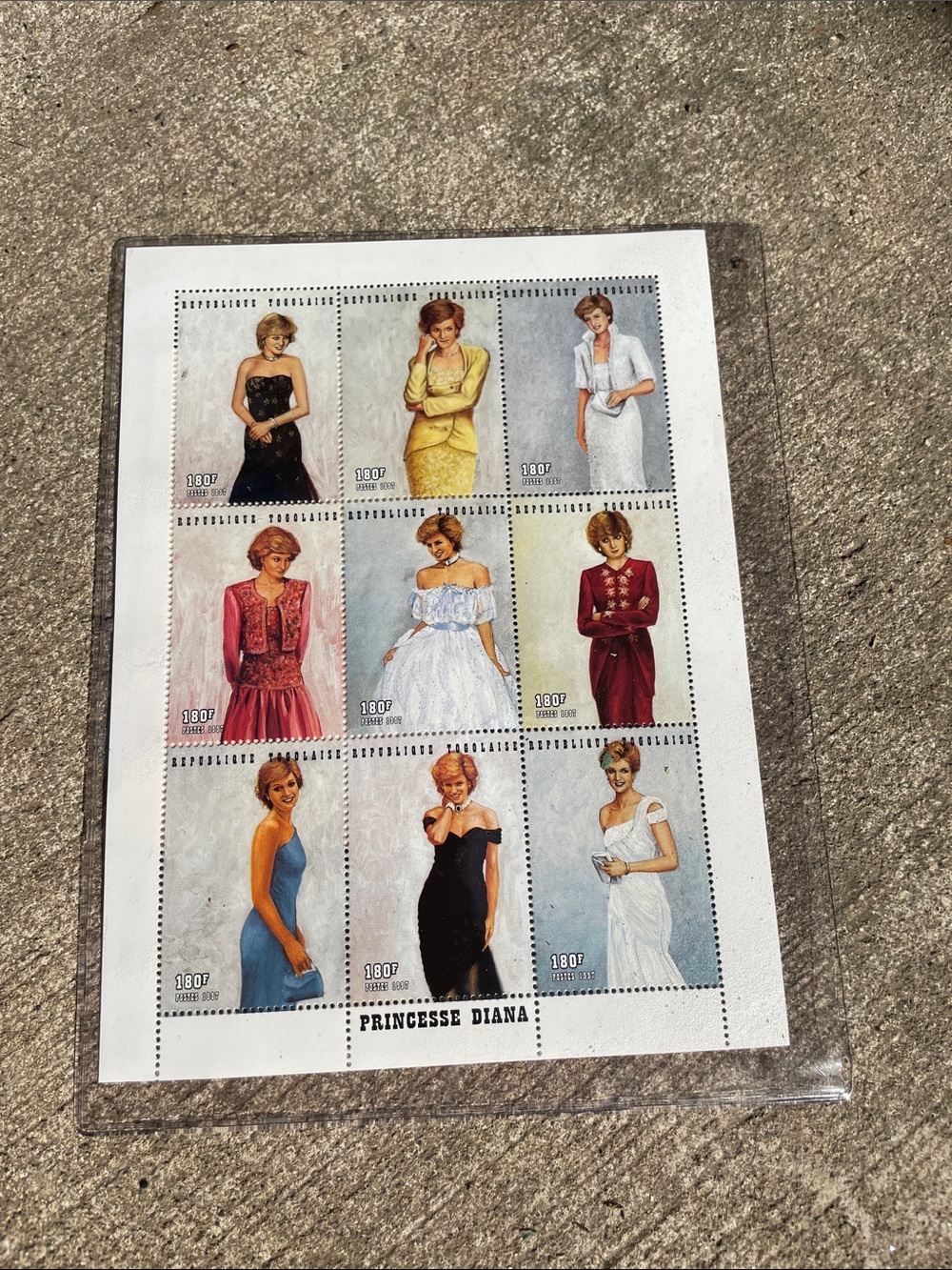 1997 Princess Diana Royal Gowns Stamp Block of 9 (With COA )